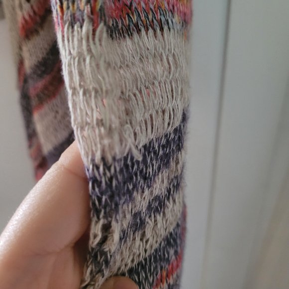 Grey Blue Red Linen Shrug Cardi sz Medium - Picture 5 of 9